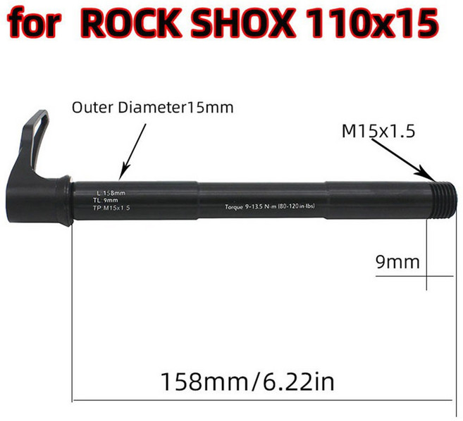 자전거포크 자전거 프론트 포크 15x100 15x110 MTB 로드 바이크 쓰루 액슬 스케이버 프레임 (락샥 호환) 6061 알루미늄 합금, 110x15, 1개