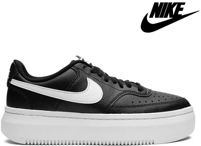 나이키 코트 비전 알타 LTR 블랙 화이트 DM0113-002 여성 키높이 플랫폼 운동화 스니커즈