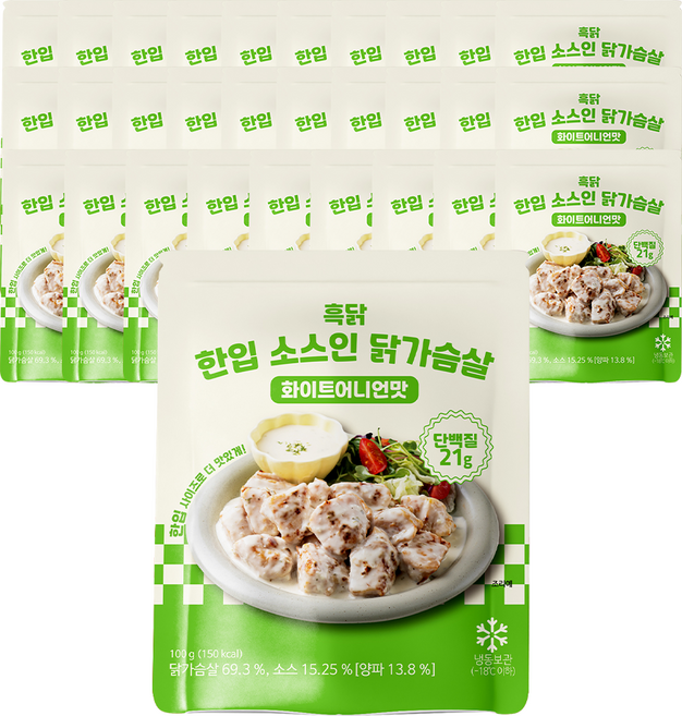 흑닭 한입 소스인 닭가슴살 화이트어니언맛, 30개, 100g