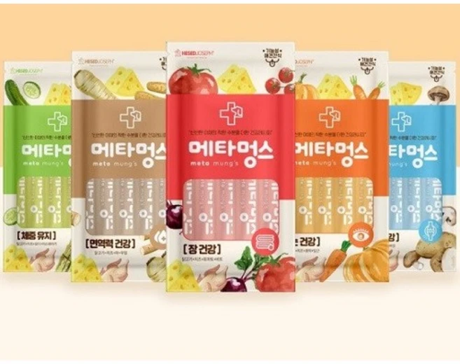 메타멍스 강아지 건강 짜먹는간식 관절/눈/장/면역/체중관리 5종 5개 15x5p, 15g, 10개 - 쿠팡
