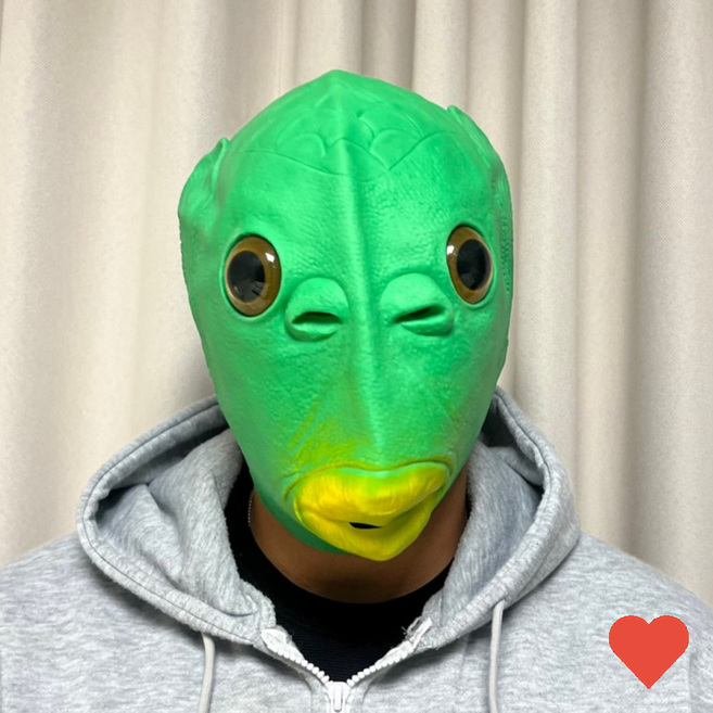 파티용 초록 물고기 얼굴 가면