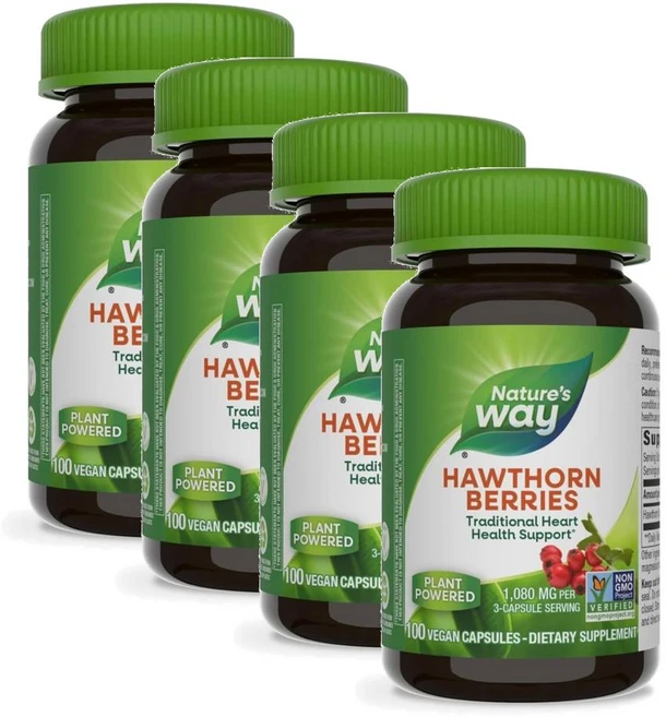 네이처스웨이 호손베리 산사나무열매 1080mg 캡슐 Nature's Way Hawthorn Berries, 100정, 4개 - 쿠팡