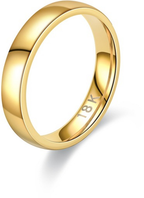 GEEKI 패션 데일리 커플 우정 레이어드 링 반지 Anillos Mujer 결혼 금도금 스테인리스 스틸 실버 색상 4mm 18K