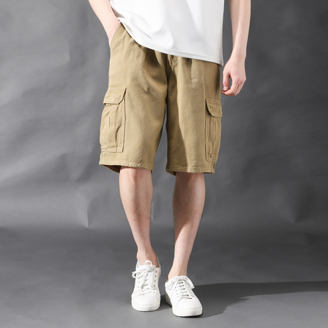 후앙스 버뮤다 면 와이드 카고 5부 밴딩 반바지 GZCP-5173