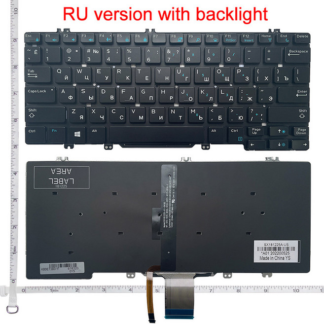 DELL Latitude 5290 7380 7389 7390 노트북 키보드 RU US UK E7390 E7290 E5290 E5280 5288 5289 E7280 E7380 E72, 없음