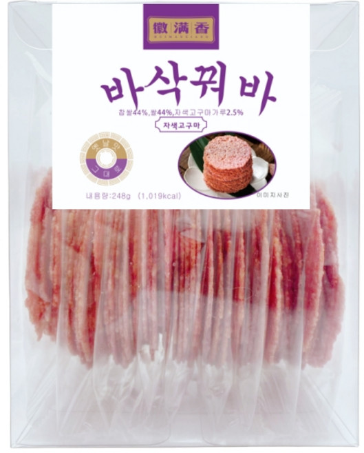 바삭꿔바 누룽지 고소한 자색고구마 누룽지, 1개, 248g