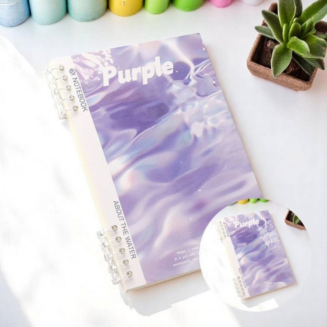 B5 루스리프 유선 노트 2p세트 60매 퍼플 불경필사노트 필사노트, 1개, 상세페이지 참조