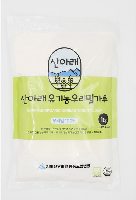 유기농 우리밀가루, 1kg, 1개, 황금알 백밀가루(강력분)