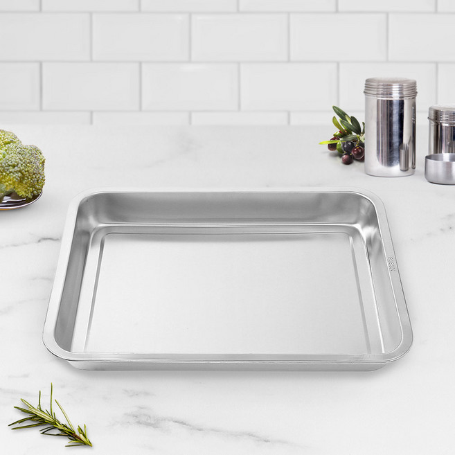 다온 사각 스텐 트레이 대형 위생 다용도 주방쟁반 (40x30x4.5cm)