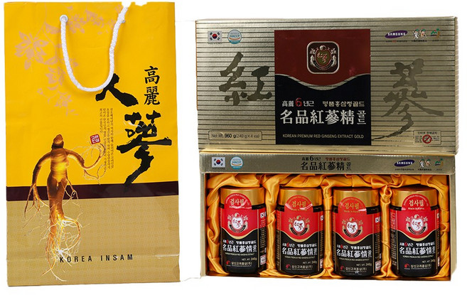 삼신고려홍삼 6년근 고려명품 홍삼정골드+쇼핑백, 4개, 240g