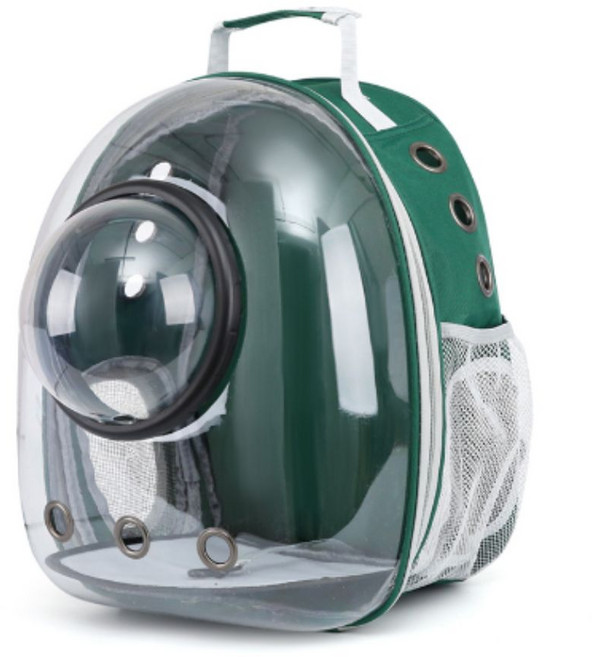 나나봉봉 반려동물 우주 캡슐 투명 백팩, 1개, 그린