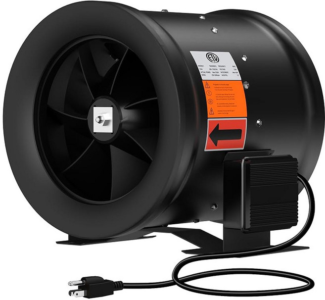 FICBXRA 25 인라인 텐트 베어링 SKF 덕트 CFM 속도 등록 난방 1219 냉각 부스터 블랙 ETL 10인치 성장 일정한 NSK 수경재배 4CM, 12 inch