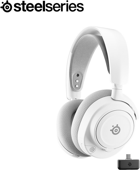 스틸시리즈 Arctis Nova 7 Gen2 [Black or White or Magenta] 듀얼 무선 게이밍 엑박 헤드셋 / 공식 판매점, White_, ST-61731