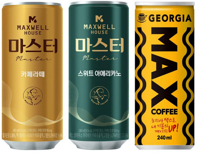 맥스웰 마스터 스위트 아메리카노 240mlx30개+맥스웰 카페라떼 240mlx15개+조지아 맥스 240mlx15개, 1개, 240ml