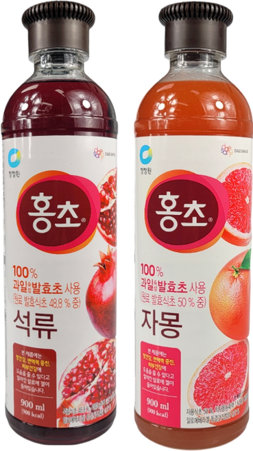 청정원 홍초 석류 900ml + 홍초 자몽 900ml, 2개