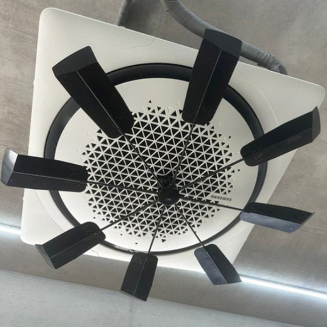 천장형 에어컨간접바람 천정 에어컨프로펠러 윈드가드 무타공, 1개, H 블랙