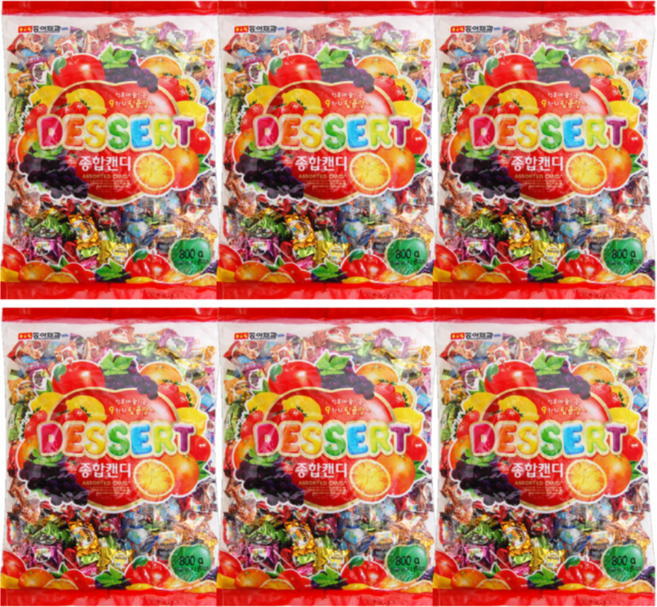 동아제과 디저트종합캔디, 800g, 6개
