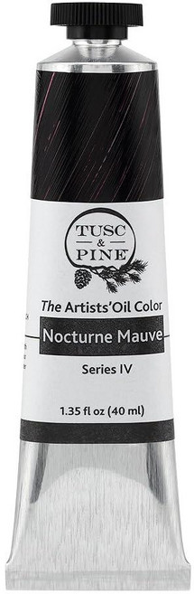 Tusc & Pine 아티스트 오일 페인트 - 티타늄 화이트 (아마씨) 40ml 황변 없음 풍부하고 크리미 한 일관성 최대 안료 부하 소량 가공 페인트 전문 아티스트, 1개(1개입), 녹턴 모브