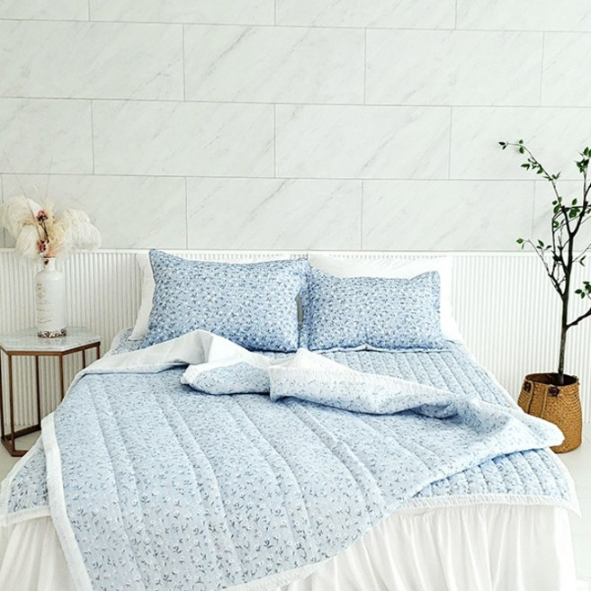 이불팩토리 시원한 인견 시어서커 여름 양면 누빔 차렵 이불 (슈퍼 싱글 퀸)