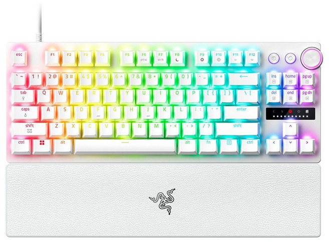 Razer 雷蛇 Huntsman V3 Pro 8K 獵魂光蛛 電競鍵盤 光軸 零延遲 機械鍵盤 有線鍵盤 雷蛇鍵盤, White, TKL-英文版, 機械式