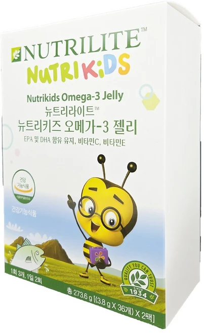 암웨이 Amway 뉴트리라이트 뉴트리키즈 오메가-3 젤리 X 2팩, 273.6g, 1개 - 쿠팡