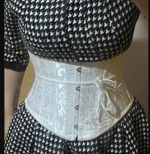 束腰綁帶收腹外搭塑腰腰封 收腰塑形護腰束身衣, 1個, 象牙白 白色短款24骨4扣子L