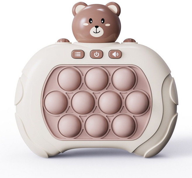 루아르모 스피드킹 미니 휴대용 팝잇 푸쉬팝 게임기, 곰돌이, 1개