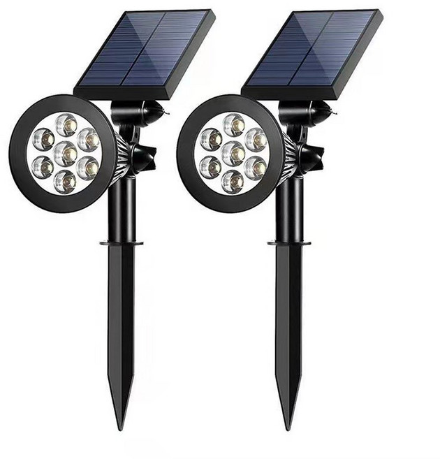 太陽能照樹燈 7LED 插地燈 庭院燈 戶外草地燈 造景燈 園藝 花園燈 投射燈 探照燈 路燈, 黃光