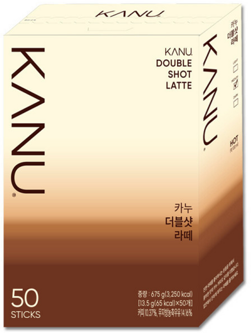 맥심 카누 더블샷 라떼 50개입, 1개, 675g