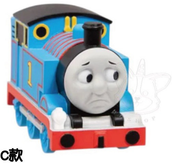M.M小舖 Qualia 轉蛋 扭蛋 鬼臉湯瑪士小火車P2 全5款, 1個, C款/不悅款1J310