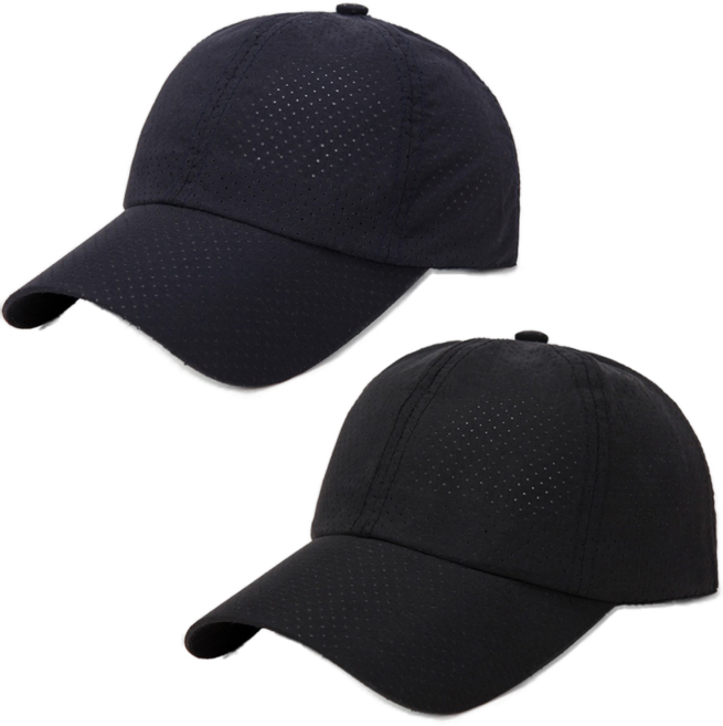 스포츠 러닝 메쉬 모자 1+1, 1세트, 블랙+네이비