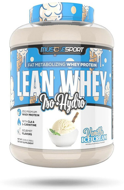 머슬스포츠 린 웨이 식물성 단백질 완두콩 단백질과 혼합물 CLA MCT 및 L 카르니틴 추가 20인분, vanilla ice cream, 1개