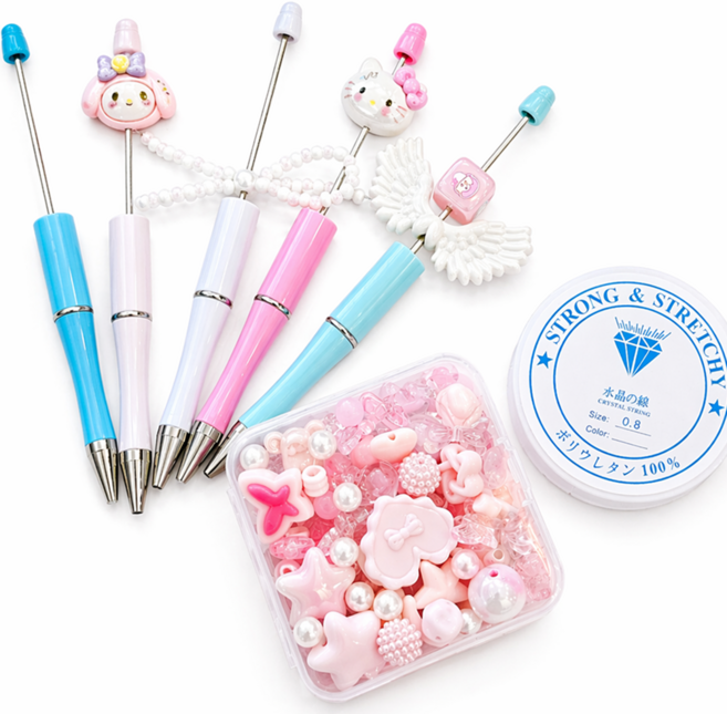 볼꾸 비즈 볼펜 꾸미기 DIY 키트 교체형 파츠 펜꾸 만들기, 볼꾸세트 F, 1세트