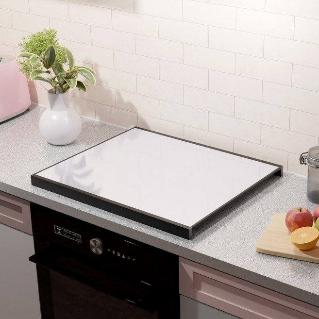 강화유리와 알루미늄으로 제작한 커버원 인덕션 가스렌지 덮개 커버 특허출원, 07.화이트, 인덕션용, 1개