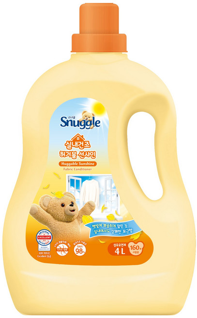 스너글 섬유유연제 햇빛건조향 허거블 선샤인 본품, 4L, 1개