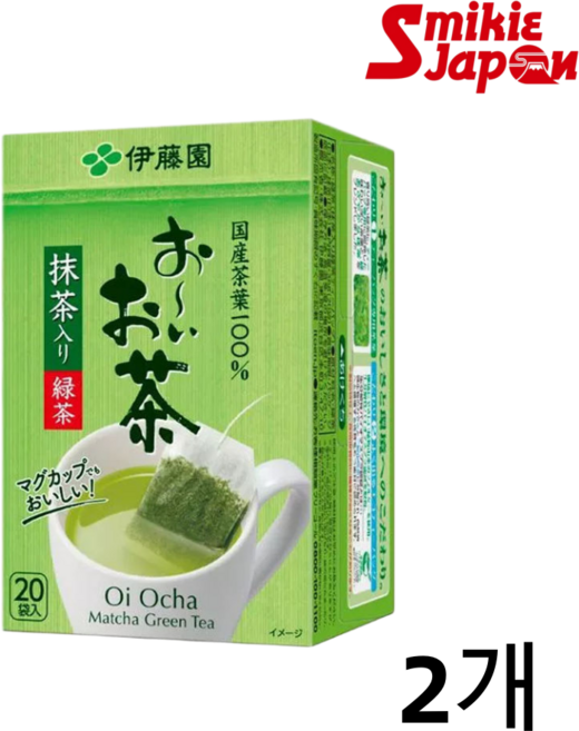 이토엔 오이오차 녹차 에코 티백 일본직배송 티음료 관리 도움, 2개, 20개입, 1.8g