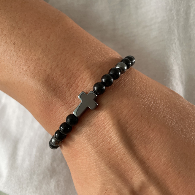 천연석 크로스 십자가 팔찌