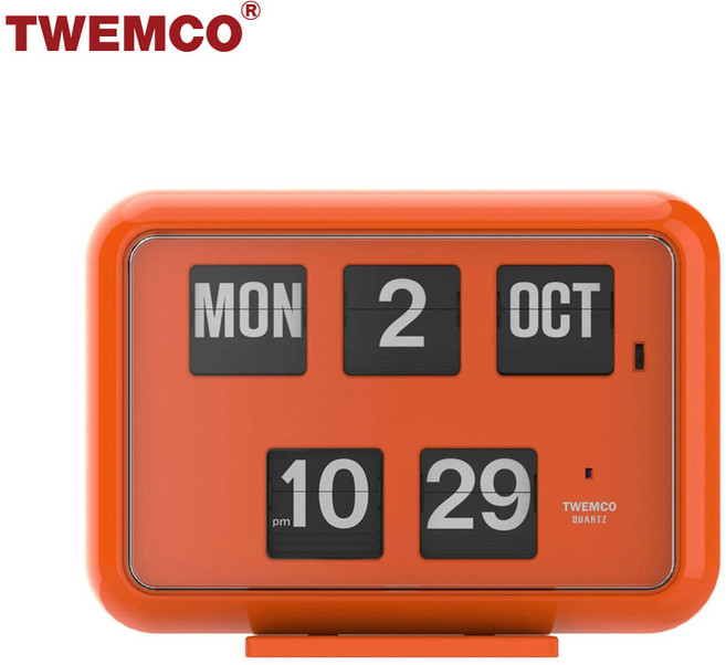 트웸코 QD-35 퍼페추얼 캘린더 플립 벽시계 탁상시계 겸용, 오렌지