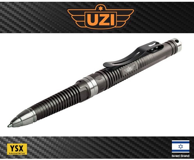 UZI 烏茲 戰術筆 鋁合金 玻璃擊碎器 防身筆, 1個