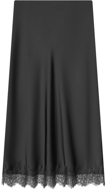 【絲緞蕾絲拼接】半身裙 迷笛裙 百褶裙 中長裙 秋冬女裙 歐美風 高腰顯瘦 垂感百搭 通勤約會穿搭