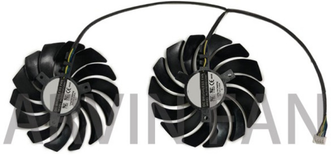 GTX 960 게임용 GTX1080/1070/1070Ti 아머 비디오 그래픽 카드용 2개/세트 VGA GPU 쿨러 팬 PLD10010S12HH