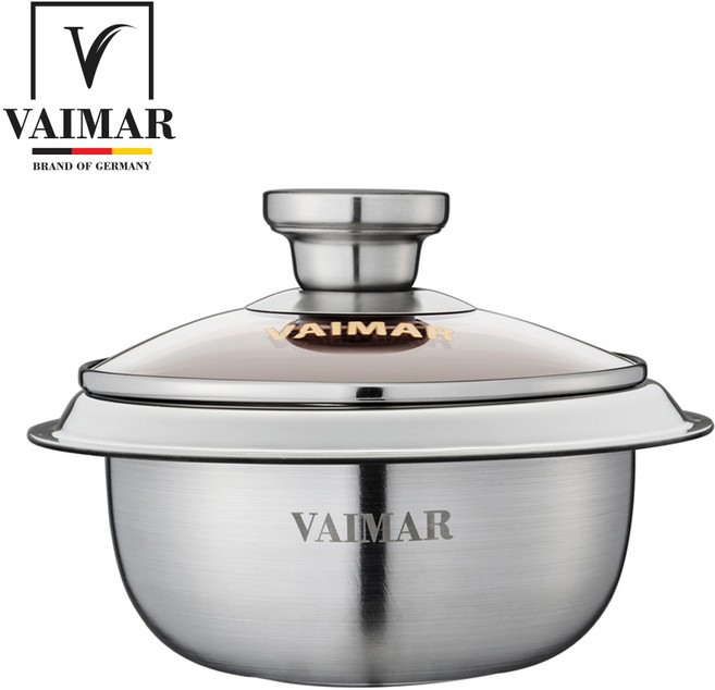 바이마르 히든쉐프 통3중 IH스텐 가마솥, 16cm, 실버, 1개