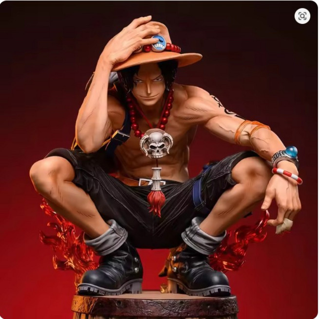 [원피스 피규어] 포트거스 D 33cm 에이스 GK 피규어 AO 애니메이션 스태츄 트렌디한 데스크탑 장식품 수집용 장난감 팬 및 수집가용 장난감, 1개