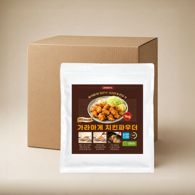 젠미야 프리미엄 가라아게 치킨파우더 1kg 박스, 10개