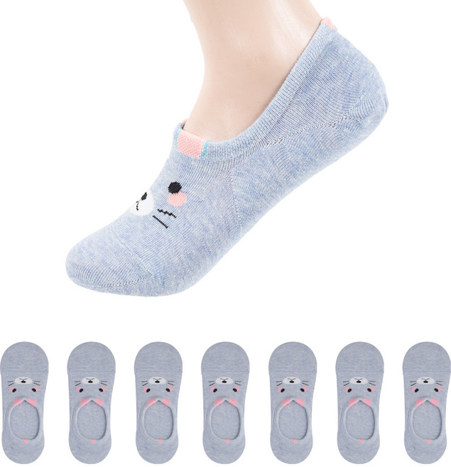 삭스너 여성용 애니멀 안벗겨지는 덧신 양말 8켤레
