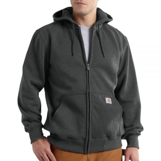 칼하트 남성용 집업 레인 디펜더 루즈 핏 헤비웨이트 후리스, Medium, Carbon Heather, 1개
