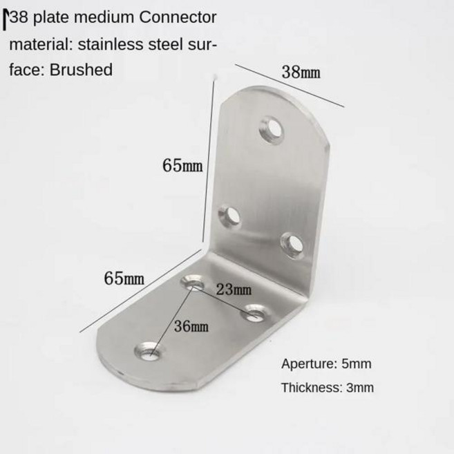 두꺼운 각도 코드 L자형 브래킷 커넥터 스테인레스 스틸 각도 코드 90 도 직각 L자형 1 개, [07] 65X65X38X3.0-1