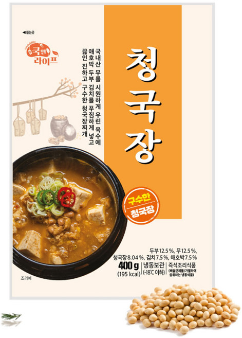 쿡앤라이프 청국장 400g (푸짐하고 구수한 청국장), 1개