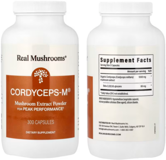 자실체 100% 프리미엄 동충하초 추출 분말 비건캡슐, 1개, 300정