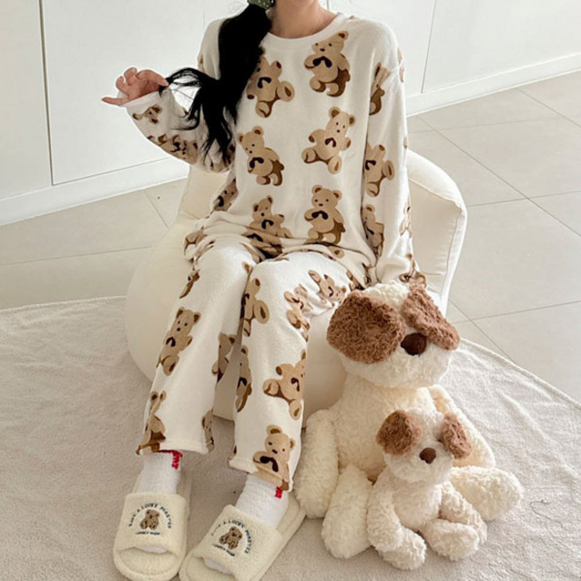 [겨울필수템] 포근한 곰돌이 잠옷세트 베어베어링수면파자마SM